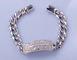 Bracelete de prata Tiffany Charm Sterling Silver Bracelet dos homens 17cm 925 CZ