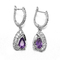 ametista de 3.3g 925 Sterling Silver Gemstone Earrings Purple