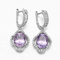 Brincos da gota da ametista de Sterling Silver Gemstone Earrings 2.6g do roxo 925