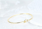 bracelete da pulseira do ouro amarelo de Diamond Bangle GDTC 18kt do ouro de 0.07ct 18K