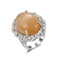 Forma oval de prata do ovo dos anéis 3.2g de pedra preciosa de Buff Stone 925 para mulheres
