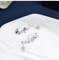 Brincos de prata brancos personalizados do parafuso prisioneiro da pena de Diamond Earrings 0.38ct do ouro 18k