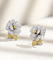 ouro branco Diamond Earrings de 0.33ct Camellia Flower Earrings Ladies 18k