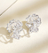 ouro branco Diamond Earrings de 0.33ct Camellia Flower Earrings Ladies 18k