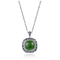 verde de prata Jade Pendant do coxim da corrente 14x14mm do grânulo do pendente de pedra preciosa 9.48g 925