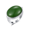 Forma oval de Jade Ring Sterling Silver 16x20mm do verde de Birthstone do Sagitário