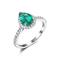 O acoplamento 925 Sterling Silver Diamond Ring Emerald deu forma a 2.78g