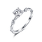 o anel de noivado AAA do grupo da moldura do círculo de 5.5mm Moissanite classifica 925 Sterling Silver