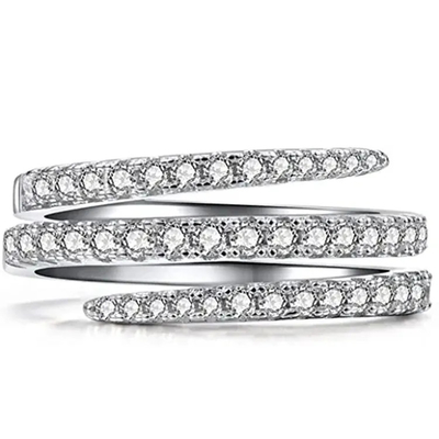 Anéis redondos de prata 925 Cz, anel de noivado de diamantes de zircônia