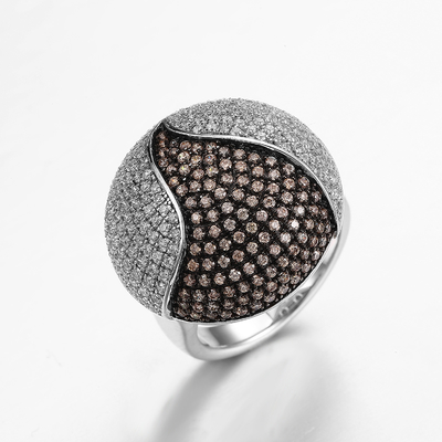 O AAA classifica 925 o grupo de prata dos anéis 9.8g Sterling Silver Round Cut Engagement da CZ